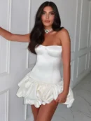 Off-shoulder Backless  Mini Dress For   Fashion  Strapless Sleeveless A-line Slim   Dress