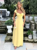 Short Sleeve Sundress Maxi Dress