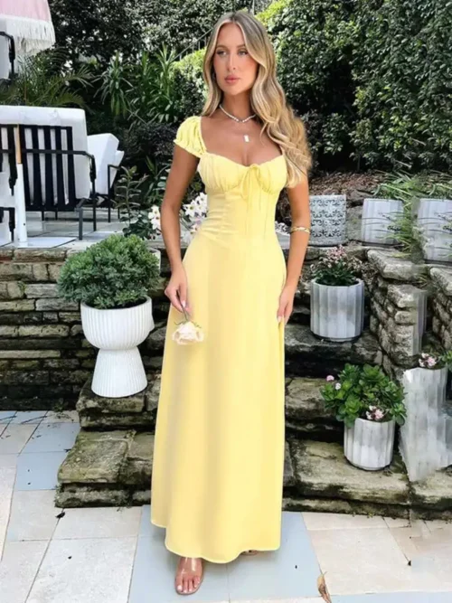 Short Sleeve Sundress Maxi Dress