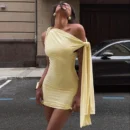 One Shoulder Sleeveless Bodycon Mini Dress