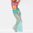 Pearl Bra Top & Sequin Sheer Mesh Maxi Skirt Set