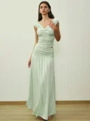 V-Neck Top & Maxi Skirt Matching Set