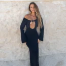 Off Shoulder Long Sleeve Star Maxi Dress