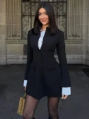 Long Sleeve Single-breasted  Mini Dress