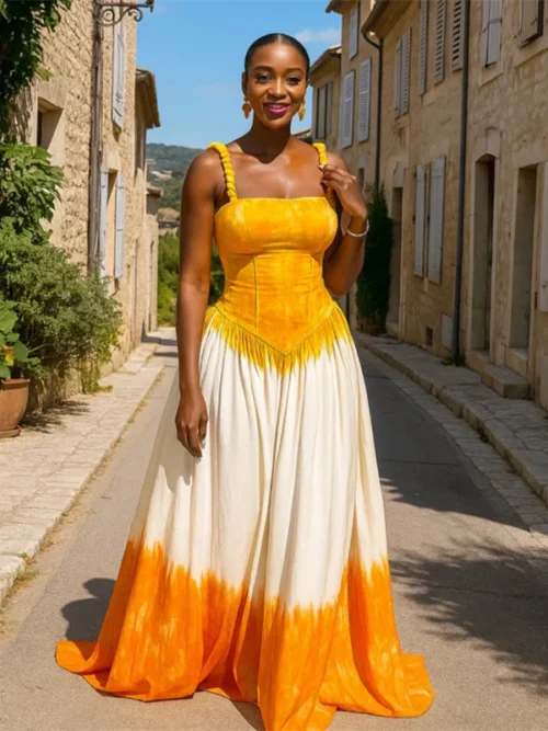 Tie Dye Printed Maxi Dress