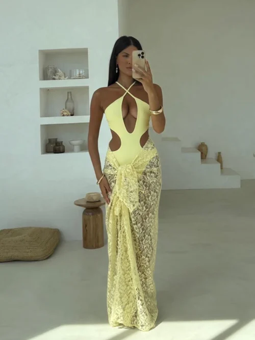 Yellow Two Piece Bikini Set