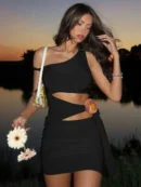 Floral Cut Out Off-Shoulder  Mini Dress