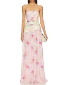 Strapless Floral Fairy Maxi Dress