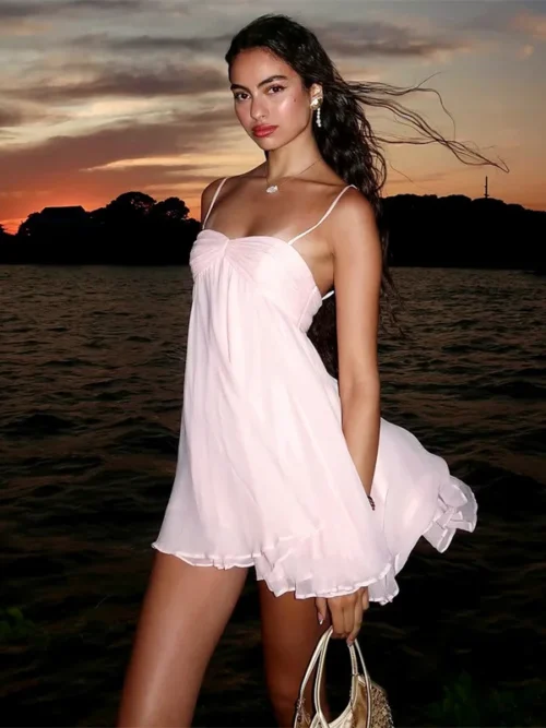 Chiffon Strapless A-line Mini Dress