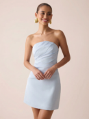 Off-shoulder Strapless  Mini Dress  Elegant Zipper Sleeveless Backless Bodycon   Dress