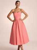 Off-shoulder Strapless  Midi Dress  Summer Fashion Sleeveless Backless  A-line  Long Dress