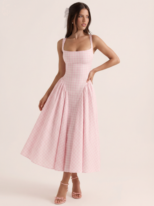 Plaid Printed Maxi Dress