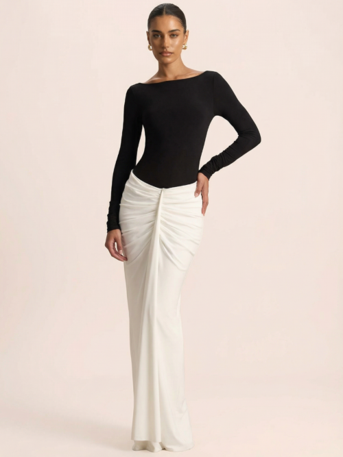 Long Sleeve Backless Maxi Dress