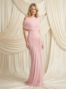 Pink Shawl Bodycon Elegant Maxi Dress