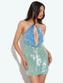 Sequin Cut Out Mini Dress