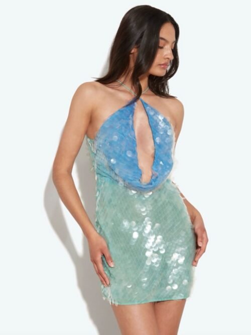 Sequin Cut Out Mini Dress