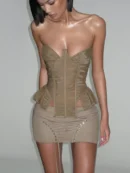 Strapless Corset Top & Mini Skirt Set