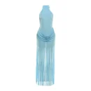 Tassel Halter Bodycon Maxi Dress