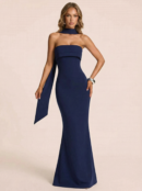 Off-shoulder Strapless Scarf Maxi Dress