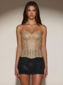 Sequin Sparkly Strapless Corset Top
