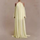Yellow Halter Neck Off Shoulder Maxi Dress