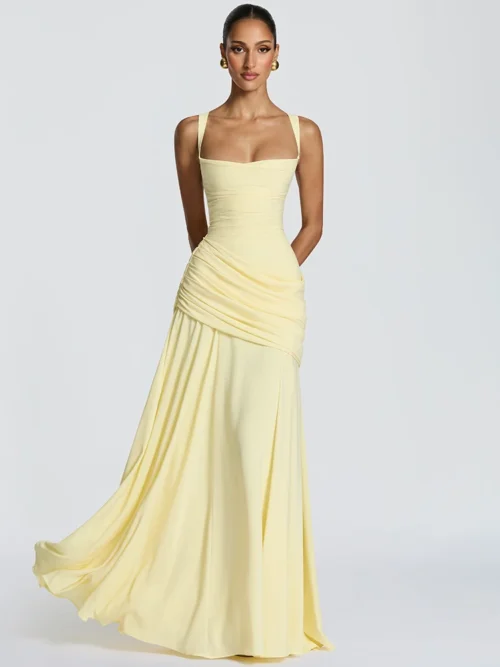 Off-shoulder Sleeveless Elegant Formal Maxi Dress