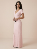 Knitted Ribbed Patchwork Short-Sleeved Mini Dress