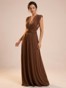 Elegant Sleeveless V-neck Backless Maxi Dress