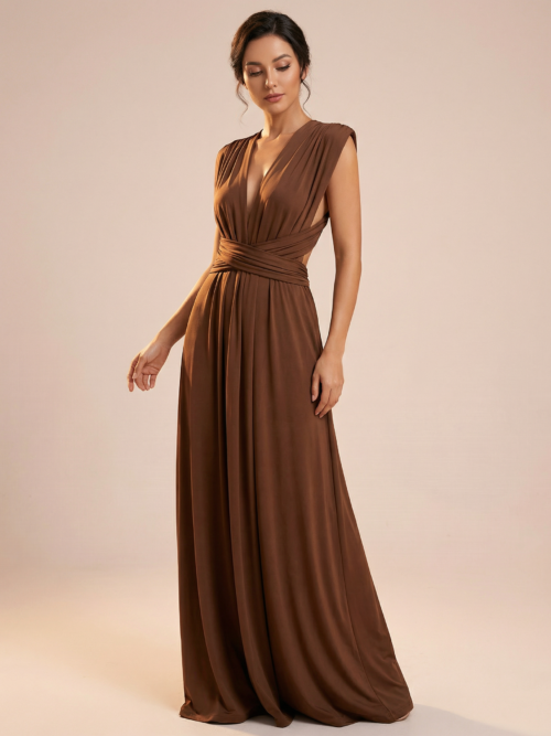 Elegant Sleeveless V-neck Backless Maxi Dress