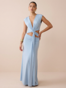 Sky Blue Sleeveless Cut Out Maxi Dress